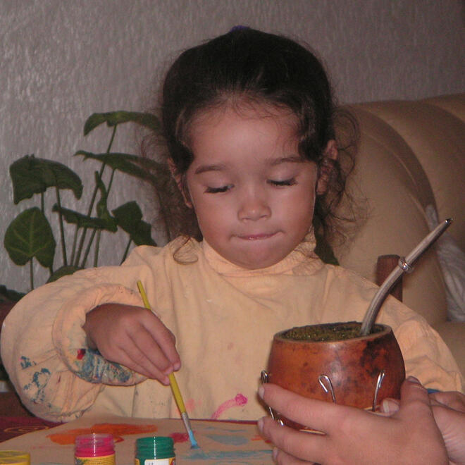 Me as a kid painting.